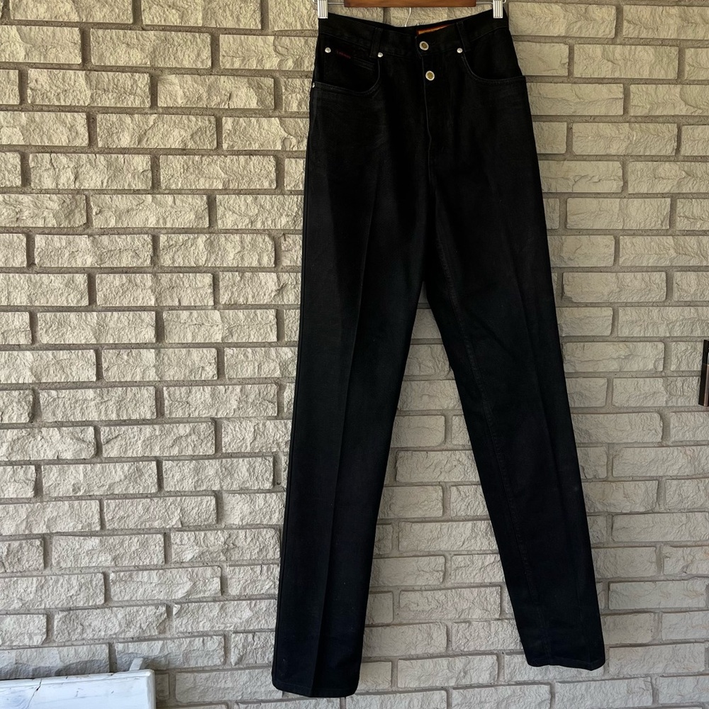 Vintage Lawman Western Black Bareback High Waisted Slim Fit Denim Jeans Size 7
